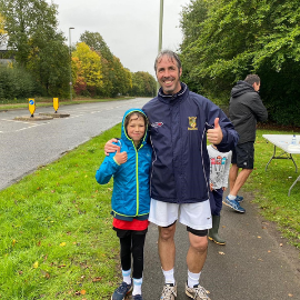 Half marathon success for Head of Junior School and his son